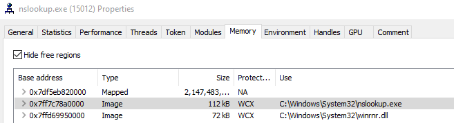 mapped nslookup